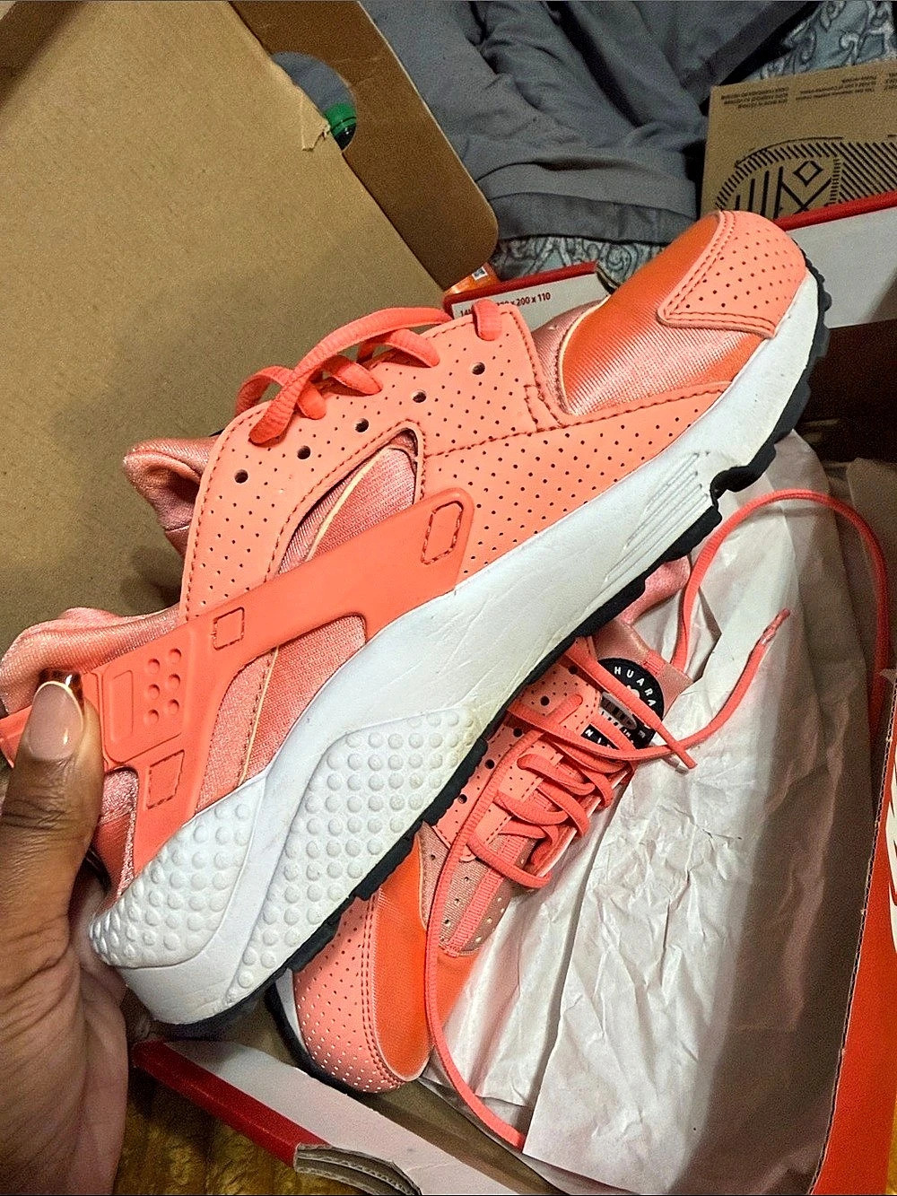 Nike Air Huarache Rush Orange Sneakers Pink